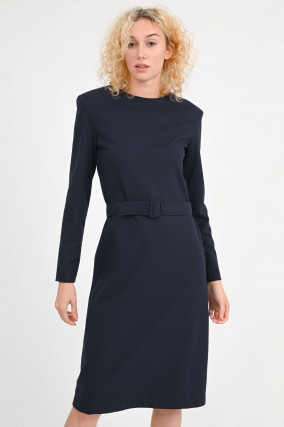 Kleid aus Viskose-Mix in Navy
