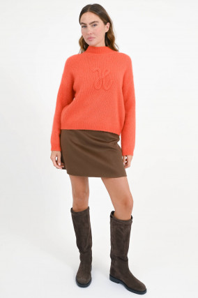 Strickpullover mit "H"-Detail in Pumpkin