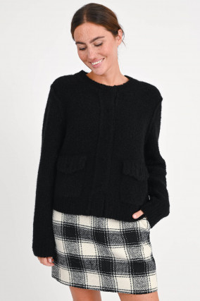 Jacke aus Tweed-Bouclé in Schwarz