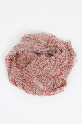 Cashmere-Schal NARRY in Natur/Bordeaux/Rosa