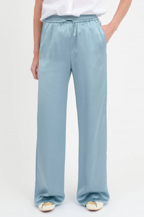 Hose in Satin-Optik in Azzuro Minerale
