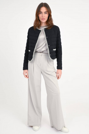 Jacke in Bouclé-Optik in Schwarz/Weiß
