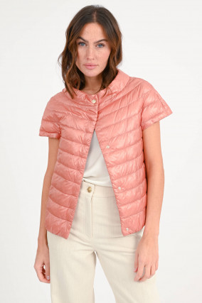 Kurzarm-Daunenweste GRETA in dunklem Altrosa