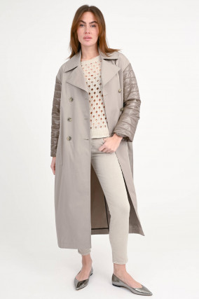 Hybrid-Trenchcoat in Tortora