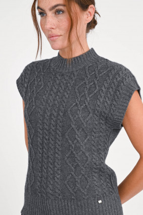 Pullunder aus Woll-Cashmere-Mix in Grau