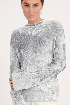 Weicher Strickpullover aus Viskose in Grau