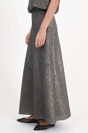 Rock mit Allover Pailletten in Ferro