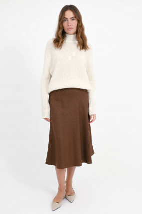 Ausgestellter Rock in Braun meliert