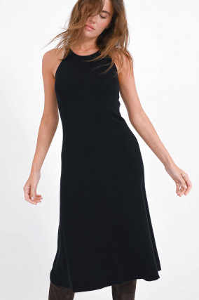 Cashmere Midi-Kleid PATRICIA in Schwarz