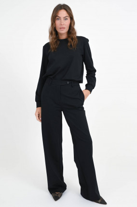 Hose aus Viskose-Mix in Schwarz