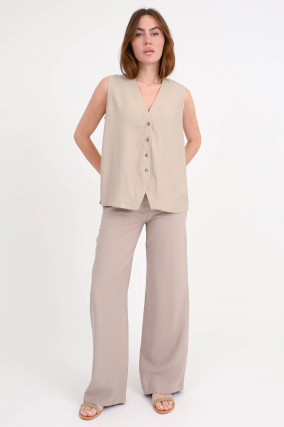 Ärmelose Weste in Taupe