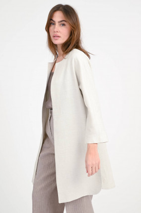 Kurzmantel aus Leinen-Mix in Shimmer Gold