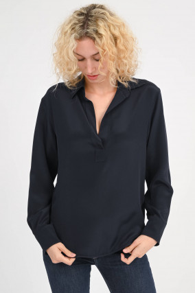 Seidenbluse ZANZERO in Navy