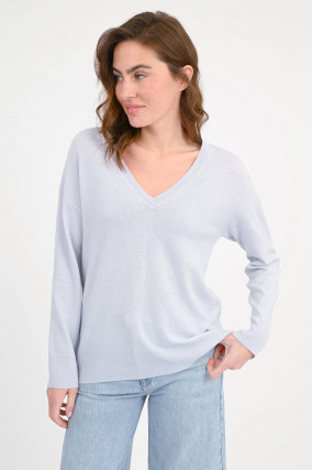 Woll-Cashmere Pullover NARVEL in Himmelblau