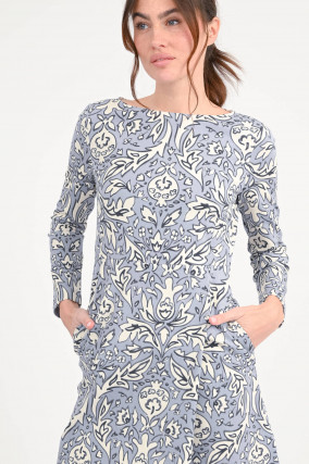 Gemustertes Kleid RAMPUR in Flieder/Creme