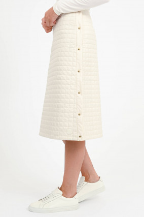 Gepolsterter Rock mit Karosteppung in Creme