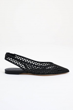 Sling-Back Flats in Schwarz
