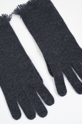 Strick-Handschuhe in Anthrazit