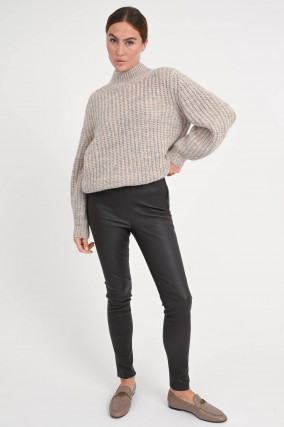 Strickpullover in Beige/Rosa meliert