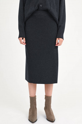 Midi-Rock mit Schlitz in Anthrazit