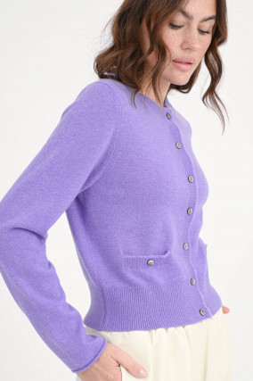 Cashmere-Jacke in Violett