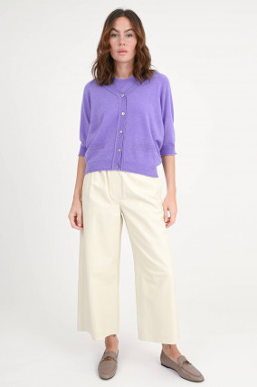 Cashmere-Cardigan mit 3/4 Arm in Violett