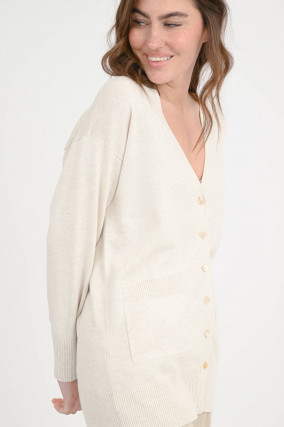 Cardigan aus Baumwoll-Mix in Ivory