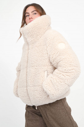Teddy-Jacke KENNIE mit Stehkragen in Beige