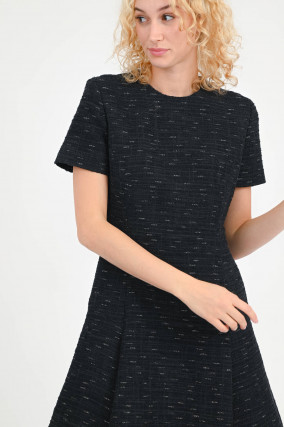 Bouclékleid ELIN in Schwarz/Gold