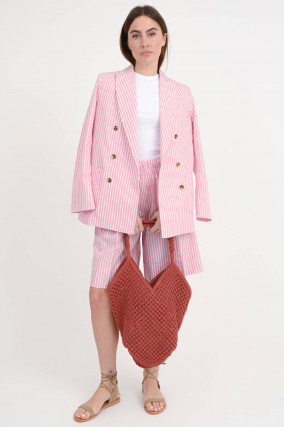 Makramee Shopper PANIER in Terracota