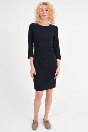 Kleid mit Raffungen in Navy