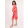 Kleid MILA mit Blumenprint in Rot/Natur