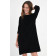 Samt-Kleid mit 3/4 Arm in Schwarz