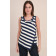 Asymmetrisch gestreiftes Tanktop in Natur/Navy