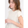 T-Shirt mit Seideneinsatz in Creme