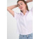 Kurzarm-Bluse ALICIA in Rosa/Weiß/Blau gestreift