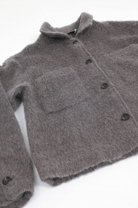 Jacke / Overshirt aus Alpaka-Mix in Grau