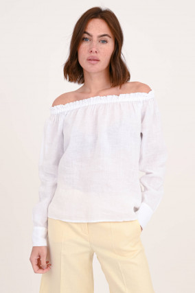 Off-Shoulder Bluse JOSI FRILL in Weiß