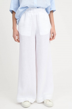 Wide-Leg-Hose TAMINA aus Leinen in Weiß
