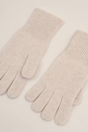 Cashmere Handschuhe in Beige meliert