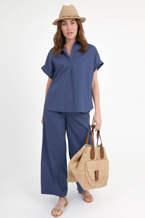 Wide-Leg-Hose SOPHIE in Schieferblau