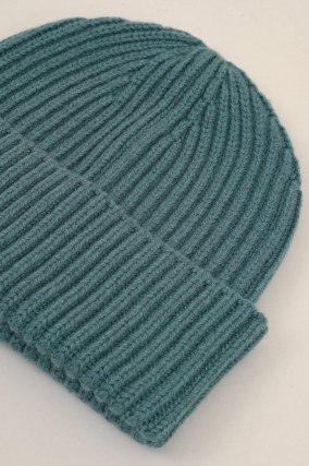 Midi-Mütze aus Cashmere in Petrol