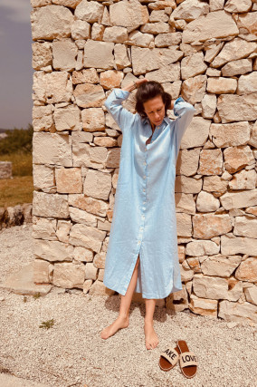Midi-Kleid GITTE in Hellblau