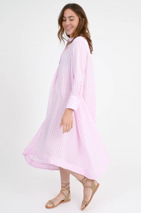 Midikleid OTORRA in Rosa/Weiß gestreift