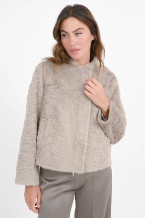 Kunstfell Jacke DANJA in hellem Taupe