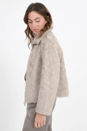 Kunstfell Jacke XANA in hellem Taupe