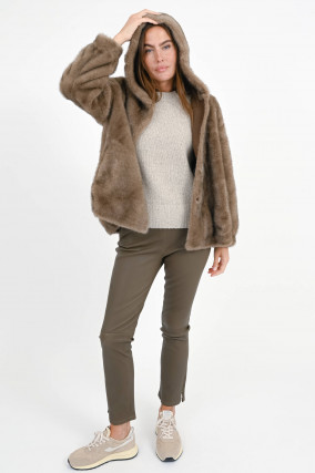 Jacke HOVY mit Kapuze in Moka
