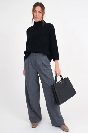 Woll-Cashmere Pullover in Schwarz