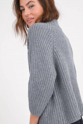 Woll-Cashmere Pullover in Grau
