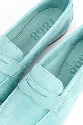 Loafer aus Veloursleder in Mint